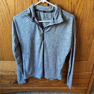 Nike Gray Heather Quarter Zip Performance Pullover
